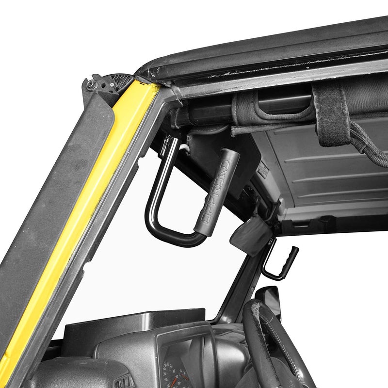Hooke Road Wrangler TJ Front Grab Handles for 1997-2006 Jeep Wrangler TJ & Unlimited - Steel,Black - Image 2